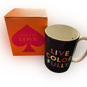Kate Spade Black Dining Mug Vibrant Design